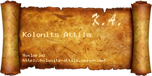 Kolonits Attila névjegykártya