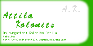 attila kolonits business card